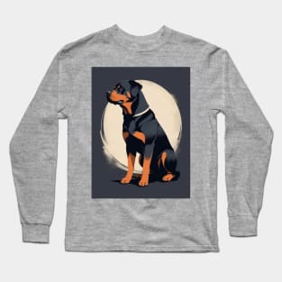 Rottweiler Dog 3 - Japanese Old Vintage Long Sleeve T-Shirt